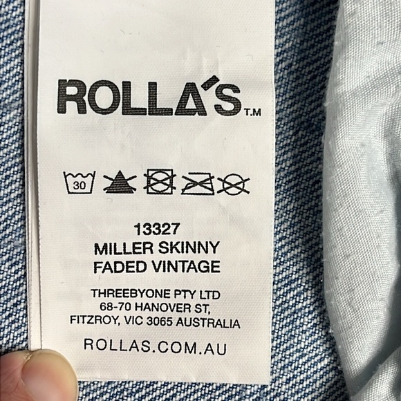 ROLLA'S Miller skinny faded vintage mid-High Rise Slim Blue Jeans size 29 - Picture 10 of 17